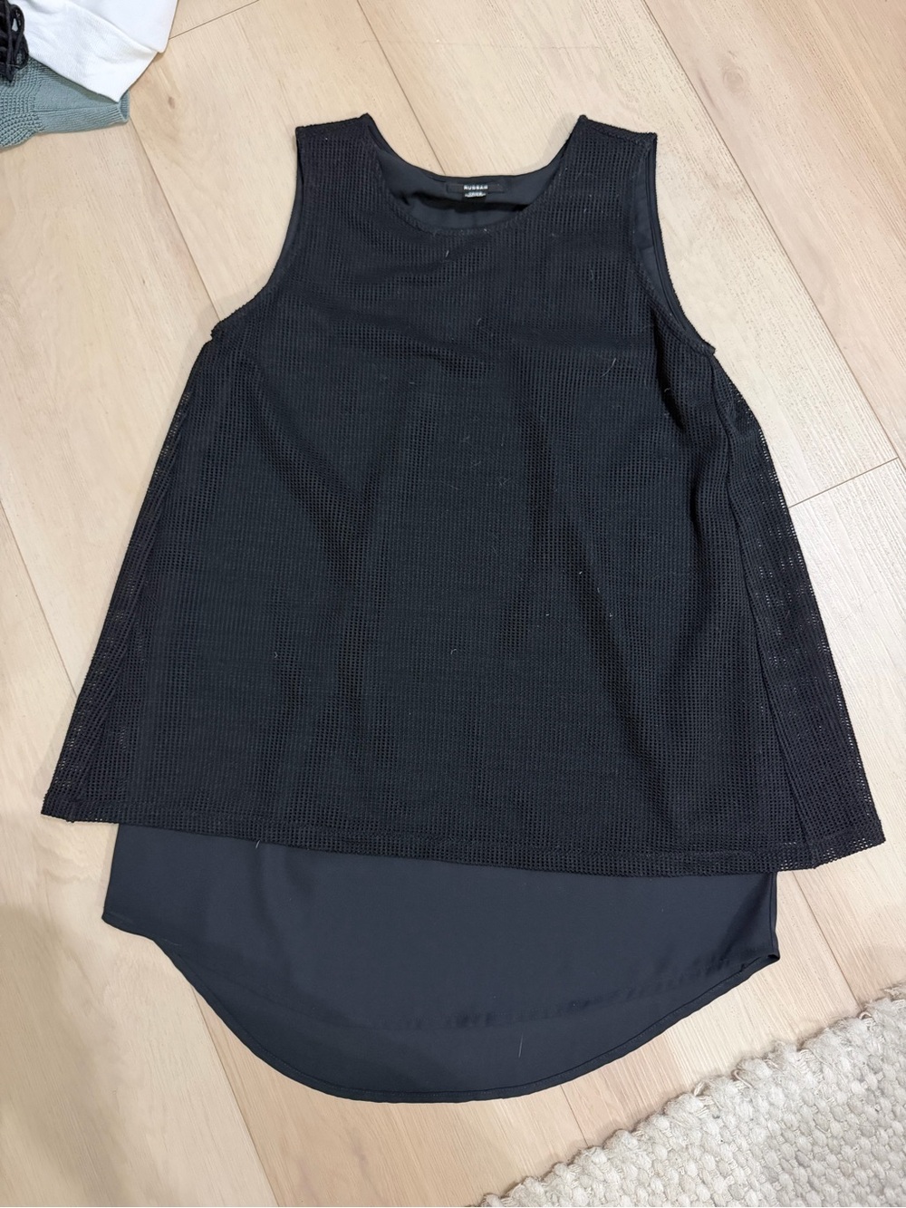RUDSAK Black Layered Mesh Tank Top